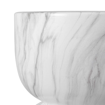 Varavara 14.75" Contemporary Modern Marble Glaze Drum Indoor/Outdoor Garden Stool - JONATHAN Y